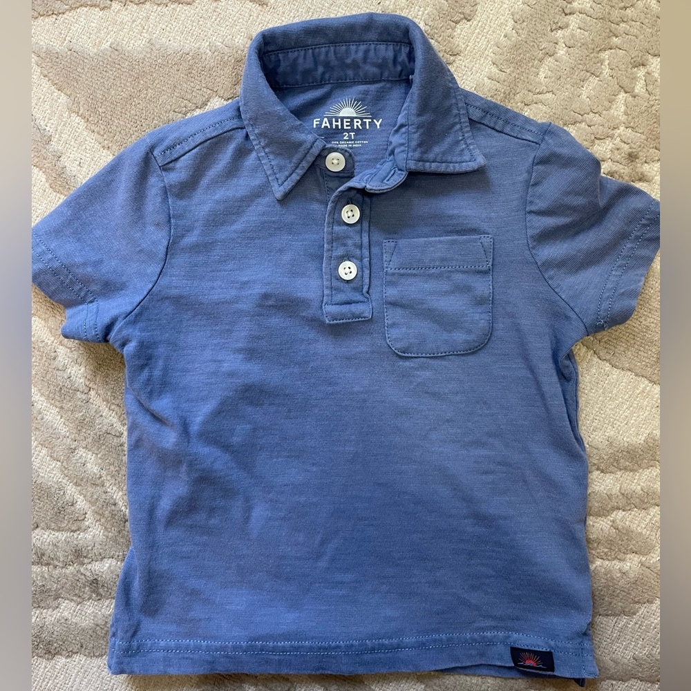Faherty Button Up Polo for Toddler